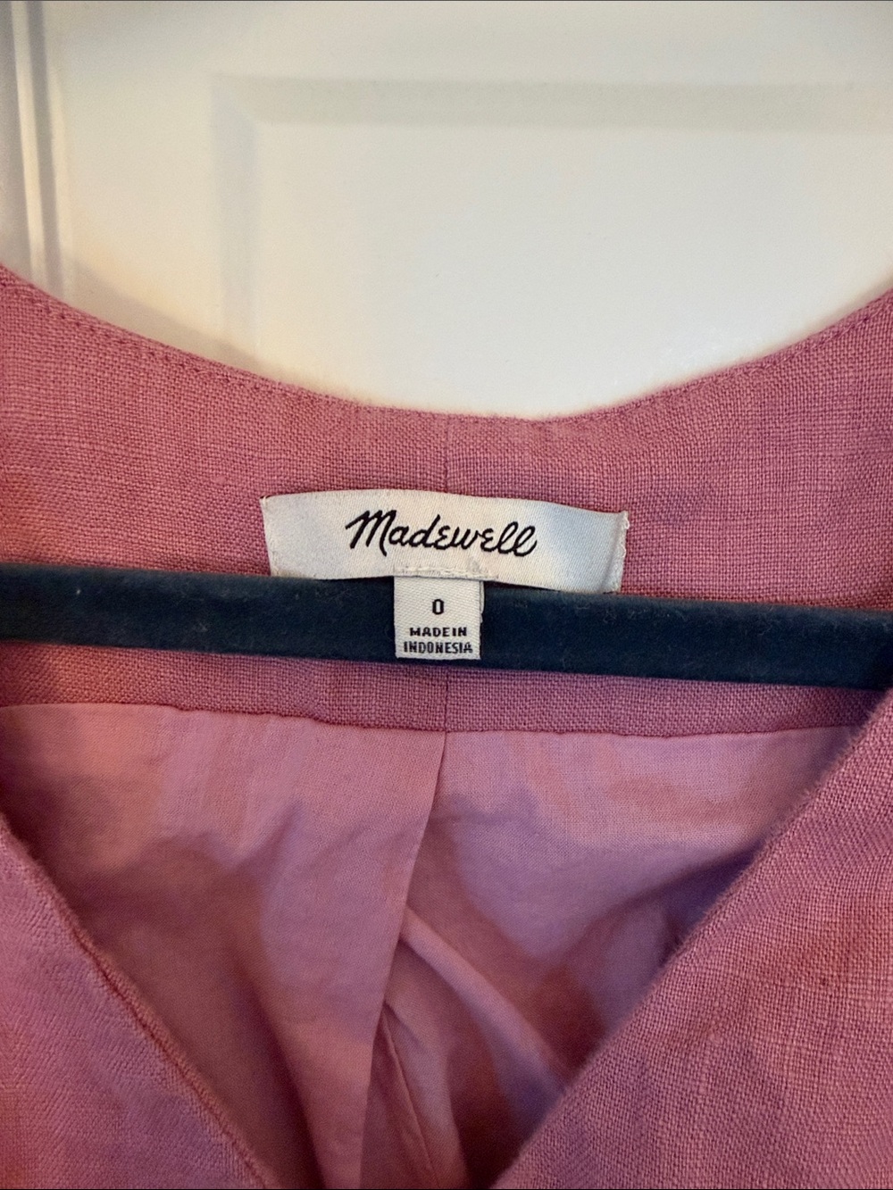 Madewell Dusty Rose Linen Vest & Pants Set - Picture 3 of 9